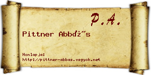 Pittner Abbás névjegykártya